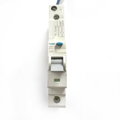 Hager ADA116U B16 16A 16 Amp 30mA RCBO Circuit Breaker Type A